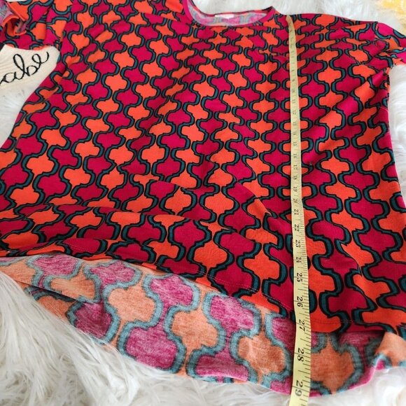 LuLaRoe Irma Short‎ Sleeve High Low Hem Tunic Top XS NWT Geometric Multi-Color - Picture 8 of 13